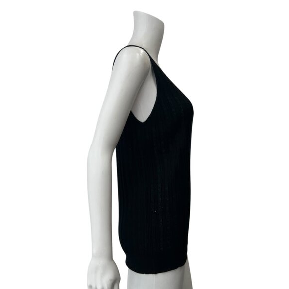 $480 NWT Manrico Black Sheer Knit Tank Top size XL - Picture 3 of 7